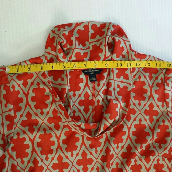 Banana Republic Petite Geometric Print Blouse PL - Picture 8 of 10